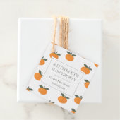 A Little Cutie Orange Gender Neutral Baby Shower フェイバータグ (インサイチュ)