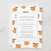 A Little Cutie Orange Gender Neutral Baby Shower 招待状 (正面)