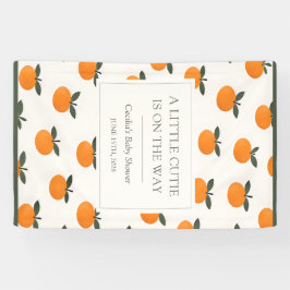 A Little Cutie Orange Gender Neutral Baby Shower 横断幕
