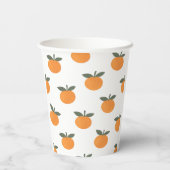 A Little Cutie Orange Gender Neutral Baby Shower 紙コップ (裏面)