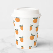 A Little Cutie Orange Gender Neutral Baby Shower 紙コップ (左)