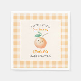 A Little Cutie Orange Gingham Citrus Baby Shower スタンダードカクテルナプキン