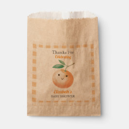 A Little Cutie Orange Gingham Citrus Baby Shower フェイバーバッグ