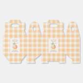 A Little Cutie Orange Gingham Citrus Baby Shower フェイバーボックス (見開き)