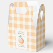 A Little Cutie Orange Gingham Citrus Baby Shower フェイバーボックス (見開き)