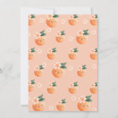 A Little Cutie Peach Orange Floral Baby Shower 招待状 (裏面)