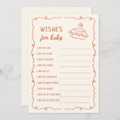 A Little Cutie Pie Baby Shower Wishes for Baby  招待状 (正面/裏面)