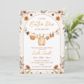 A little Cutie Pie Boho Fall autumn Baby shower 招待状 (スタンド正面)