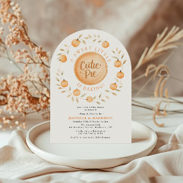 A Little Cutie Pie Is Baking | Arched Baby Shower 招待状