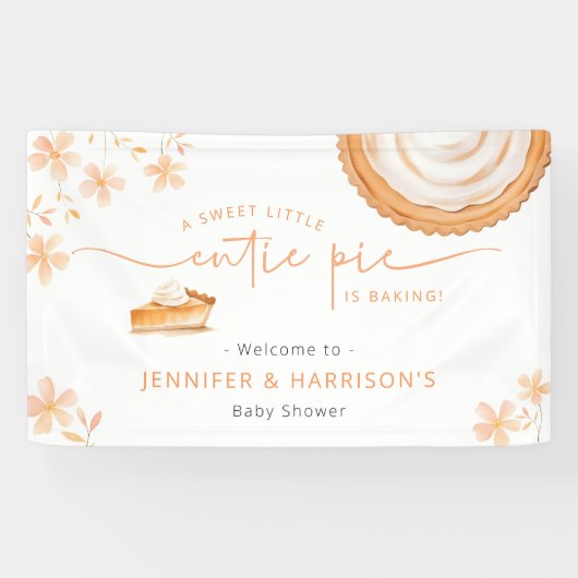 A Little Cutie Pie Is Baking | Baby Shower 横断幕 (横)