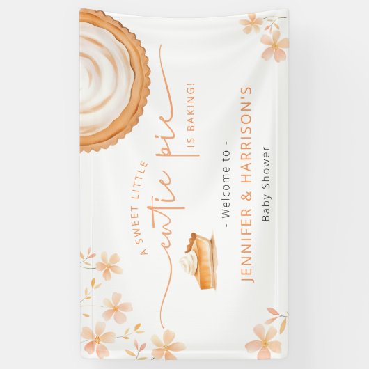 A Little Cutie Pie Is Baking | Baby Shower 横断幕 (縦)