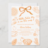 A Little Cutie Pie Is on the Way Baby Shower Party 招待状 (正面)