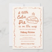 A Little Cutie Pie Is On The Way Pie Baby Shower 招待状 (正面)