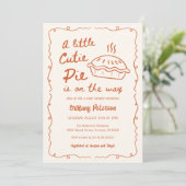 A Little Cutie Pie Is On The Way Pie Baby Shower 招待状 (スタンド正面)