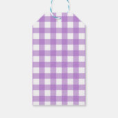 A Little Cutie Pie Kawaii Purple Plaid Baby Shower ギフトタグ (裏面)