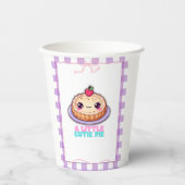 A Little Cutie Pie Kawaii Purple Plaid Baby Shower 紙コップ (正面)