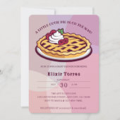 A Little Cutie Pie Minimalist Purple Baby Shower 招待状 (正面)
