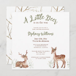 A Little Deer is on the way Baby Shower招待状 招待状