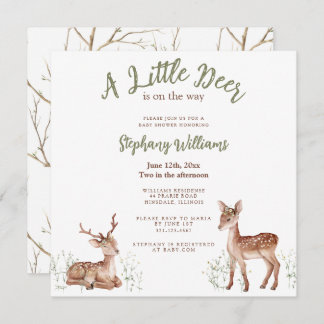 A Little Deer is on the way Baby Shower招待状 招待状
