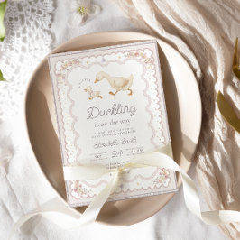 A Little Duckling is on The Way Baby Shower 招待状