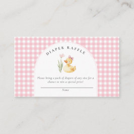 A Little Duckling is on the Way Bow Baby Shower  エンクロージャーカード