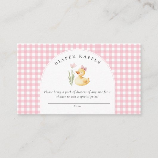 A Little Duckling is on the Way Bow Baby Shower  エンクロージャーカード (正面)