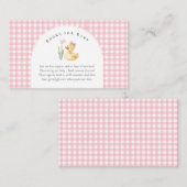 A Little Duckling is on the Way Bow Baby Shower  エンクロージャーカード (正面/裏面)