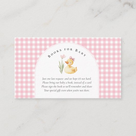 A Little Duckling is on the Way Bow Baby Shower  エンクロージャーカード (正面)
