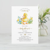 A Little Duckling is On The Way Duck Baby Shower 招待状 (スタンド正面)
