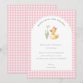 A Little Duckling Is on the Way Duck Baby Shower 招待状 (正面/裏面)