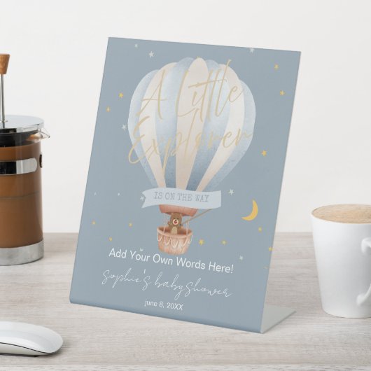 A Little Explorer Hot Air Balloon Custom 台座サイン (インサイチュ)