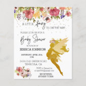 A Little Fairy is on the way Baby Shower 金ゴールドInvi (正面)