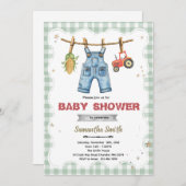 A Little Farmer is on the Way shower invite 招待状 (正面/裏面)