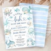 A Little Fish Is On the Way Baby Shower Invitation 招待状