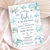 A Little Fish Is On the Way Baby Shower Invitation 招待状