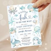 A Little Fish Is On the Way Baby Shower Invitation 招待状