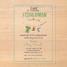 A Little Fisherman Acrylic Baby Shower Invitation アクリル招待状