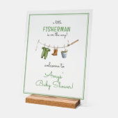 A Little Fisherman Baby Shower Welcome アクリルサイン (傾斜)