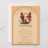 A Little Fisherman Is on the Way Boy Baby Shower 招待状 (正面)