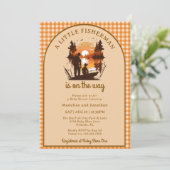 A Little Fisherman Is on the Way Boy Baby Shower 招待状 (スタンド正面)