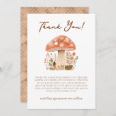 A Little Fun-Guy Mushroom Baby Shower サンキューカード (正面/裏面)