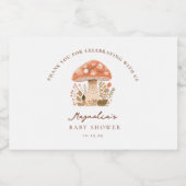 A Little Fun Guy Mushroom Baby Shower スパークリングワインラベル (シングルラベル)