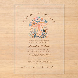 A Little Fun Guy Mushroom Fall Baby Shower アクリル招待状