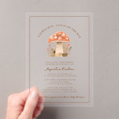 A Little Fun Guy Mushroom Fall Baby Shower  アクリル招待状 (インサイチュ (ポータブル))
