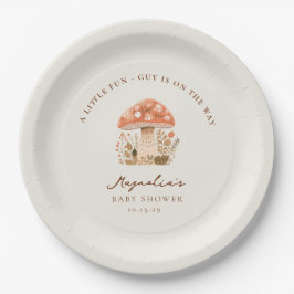 A Little Fun Guy Mushroom Fall Baby Shower ペーパープレート