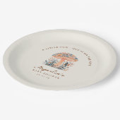 A Little Fun Guy Mushroom Fall Baby Shower  ペーパープレート (アングル)