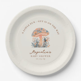 A Little Fun Guy Mushroom Fall Baby Shower ペーパープレート