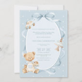 A Little Gentleman Blue Boy Bear Baby  招待状 (正面)