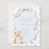 A Little Gentleman Blue Boy Bear Baby  招待状 (正面)