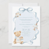 A Little Gentleman Blue Boy Bear Baby  招待状 (正面)